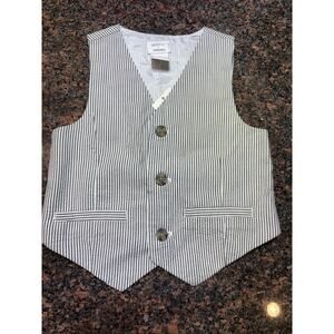 Gymboree Boys Gray Striped Vest Size 2t Easter Wedding NWT